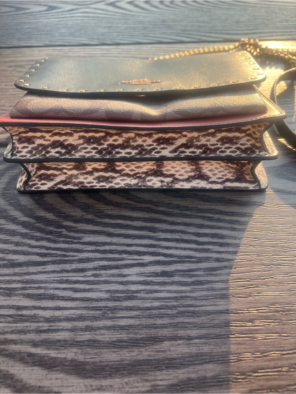 COACH KLARE CROSSBODY IN SIGNATURE SNAKE EMBOSSED WITH RIVETS 90400 - Picture 5 of 14